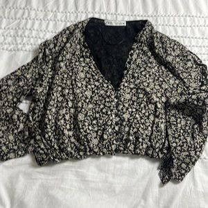 Zara crop top blouse